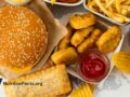 top view of fast food meal